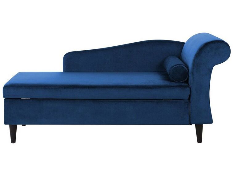 Chaise longue fluweel marineblauw rechtzijdig LUIRO_769584