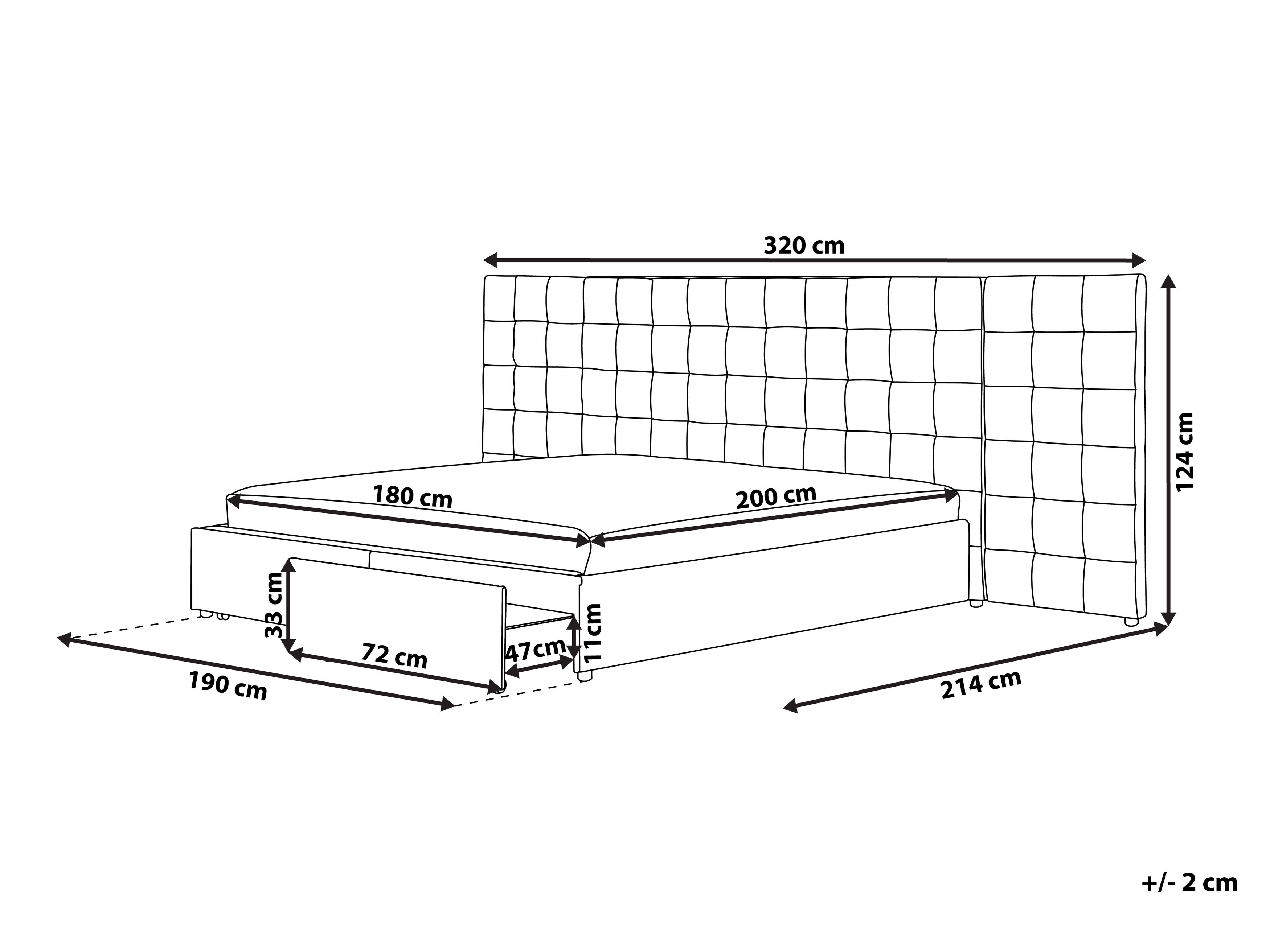 Fabric EU Super King Size Bed with Storage Grey MILLAU Beliani.co.uk
