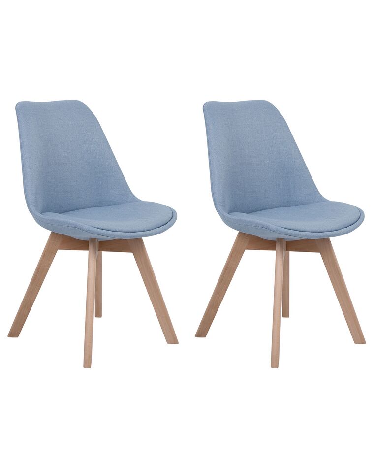 Conjunto de 2 cadeiras de jantar em tecido azul claro DAKOTA II_728847