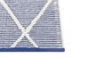 Teppich Baumwolle blau / weiß 80 x 150 cm geometrisches Muster Kurzflor SYNOPA_842827