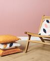 Set of 2 Velvet Cushions Pom Poms 45 x 45 cm Orange AERANGIS_900211