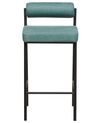 Conjunto de 2 sillas de bar de tela verde azulado AMAYA_885337