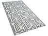 Outdoor Teppich dunkelgrau 90 x 180 cm geometrsiches Muster zweiseitig Kurzflor BIDAR_734120