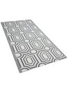 Udendørs tæppe grå/hvid polypropylen 90 x 180 cm BIDAR_734120