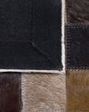 Kožený koberec 140 x 200 cm hnedá/béžová OKCULU_743065