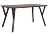 Table 140 x 80 cm bois foncé et noir BRAVO_750540