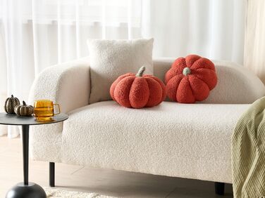 Set of 2 Boucle Cushions Pumpkin ⌀ 28 cm Orange MUNCHKIN