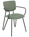 Set of 2 Fabric Dining Chairs Dark Green ELKO_871863