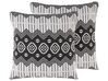 Set of 2 Cotton Cushions Geometric Pattern 45 x 45 cm Black and White CARDAK_802264