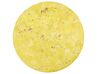 Dywan patchwork okrągły skórzany ⌀ 140 cm żółty ZEYTIN_850990