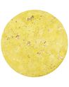 Round Cowhide Area Rug ⌀ 140 cm Yellow ZEYTIN_850990