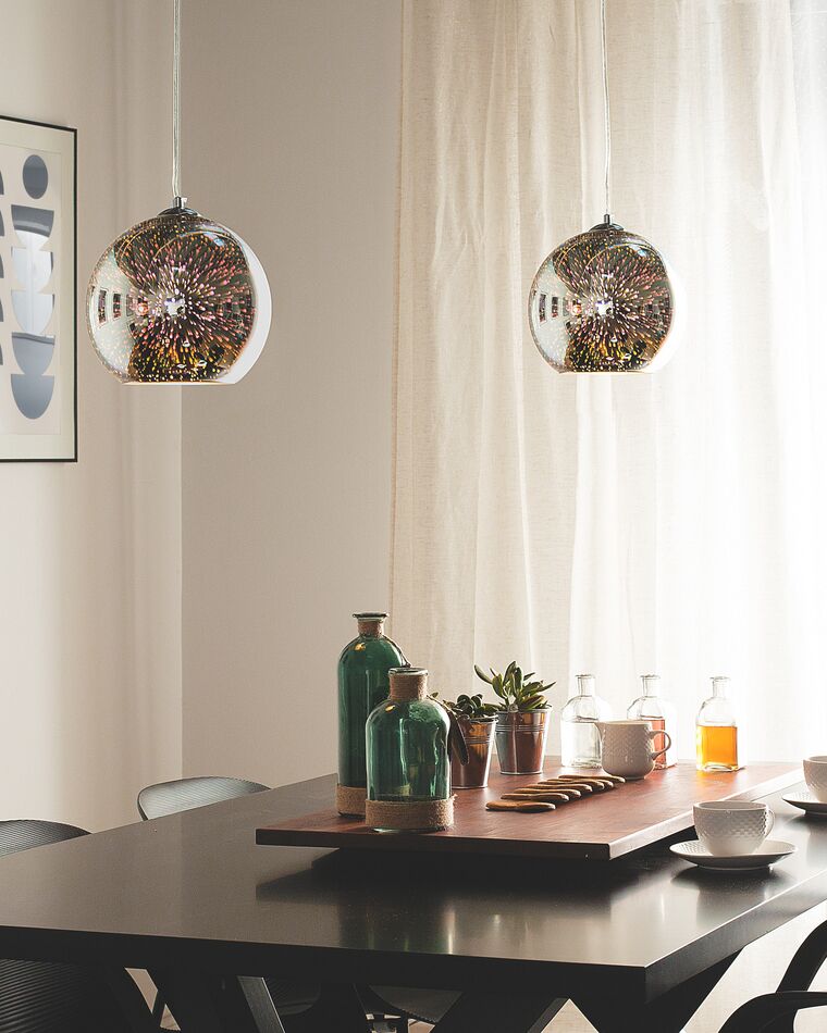 Lampe Boule En Aluminium Tressé Argentée - Diamètre 30 Cm, LED Blanc Chaud, 4W, Design Moderne