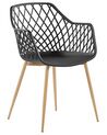 Conjunto de 2 sillas de comedor negro/madera clara NASHUA_775283