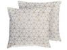Set of 2 Cotton Cushions Geometric Pattern 45 x 45 cm Gold SEDUM_770282