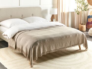 Cotton Bedspread 200 x 220 cm Taupe YERBENT