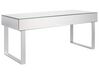 Zrcadlový konferenční stolek se zásuvkou stříbrný NESLE_850838
