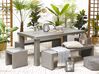 Conjunto de jardín de cemento reforzado mesa 2 bancos con forma de U 2 taburetes gris TARANTO_776018
