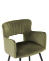 Conjunto de 2 sillas de comedor de terciopelo verde oliva/negro SANILAC_847061