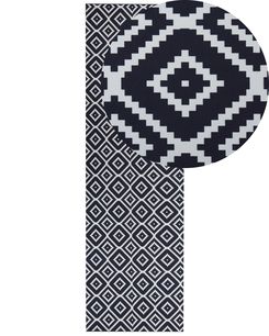 Matto kangas musta/valkoinen 60 x 200 cm KARUNGAL Matto kangas musta/valkoinen 60 x 200 cm KARUNGAL