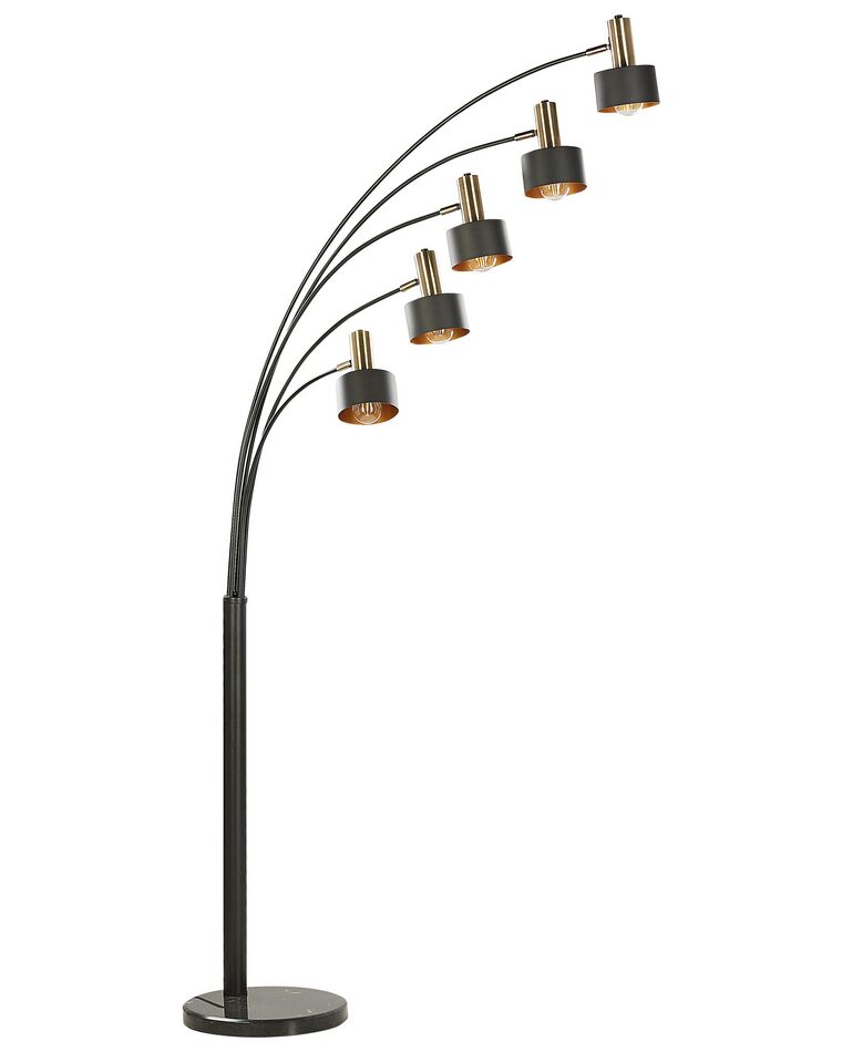 Stehlampe schwarz 5-flammig 210 cm Trommelform ANBESA_818263