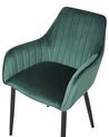 Conjunto de 2 sillas de comedor de terciopelo verde oscuro WELLSTON_803634