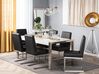 Table de salle à manger en acier inox / plateau blanc 180 x 90 cm ARCTIC I_16062