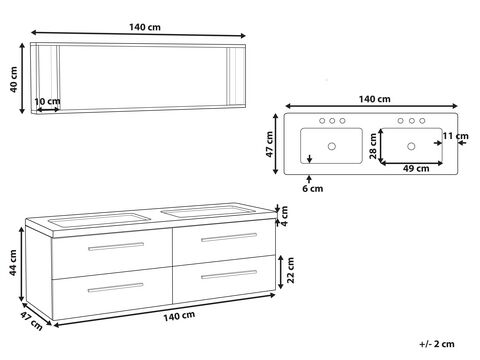 Bathroom Vanity With Double Sink 4 Drawerirror Grey Malaga Beliani Sk - Double Bathroom Vanity Width Bathroom Vanity With Double Sink 4 Drawerirror Grey Malaga Beliani Sk - Double Bathroom Vanity Width