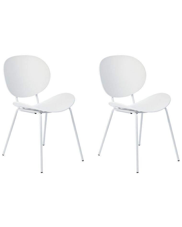 Set of 2 Dining Chairs White SHONTO_861830