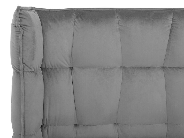 Velvet EU Super King Bed Grey SENLIS Beliani.co.uk