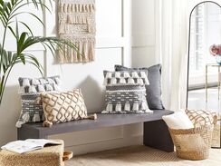 Koristetyyny puuvilla valkoinen/harmaa 45 x 45 cm 2 kpl BRAHEA