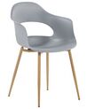Conjunto de 2 sillas de comedor gris claro/madera clara UTICA_775243
