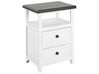 2 Drawer Bedside Table White with Brown LAYOLA_829781