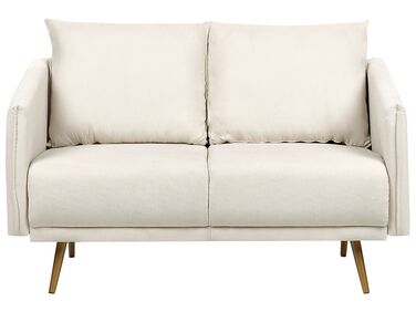 2-Sitzer Sofa beige mit goldenen Beinen MAURA