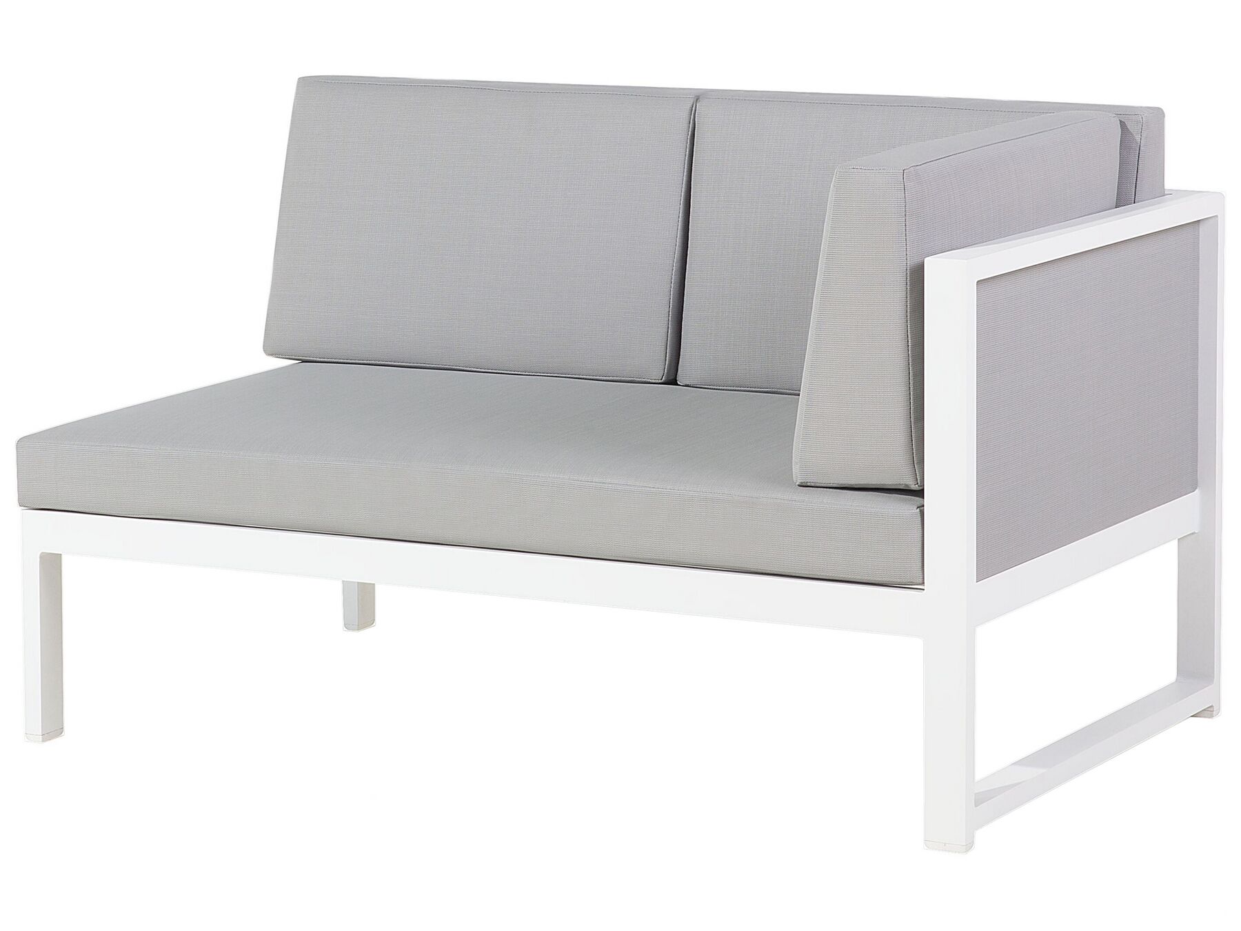 Lounge Set Aluminium weiss 6-Sitzer Auflagen grau CASTELLA | Beliani.ch