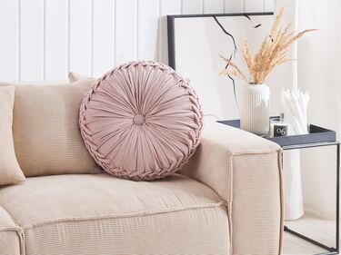 Cushion with Pleats ⌀ 40 cm Pink UDALA
