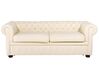 Leather Living Room Set Cream CHESTERFIELD_769382