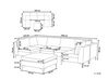 Canapé panoramique modulable en velours gris 6 places avec pouf EVJA_817796