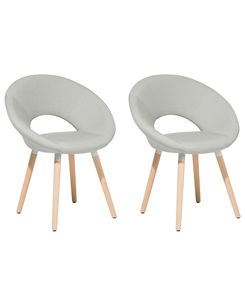 Tuoli kangas vaaleanharmaa 2 kpl ROSLYN Tuoli kangas vaaleanharmaa 2 kpl ROSLYN