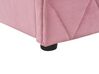 Cama con somier de terciopelo rosa 160 x 200 cm ROCHEFORT_857445