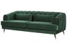 3 Seater Velvet Fabric Sofa Green SLETTA_784977