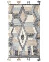 Kelim Teppich Wolle mehrfarbig 80 x 150 cm geometrisches Muster Kurzflor AYGEZARD_859197