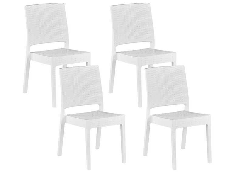 Zestaw 4 krzeseł ogrodowych biały FOSSANO_807970