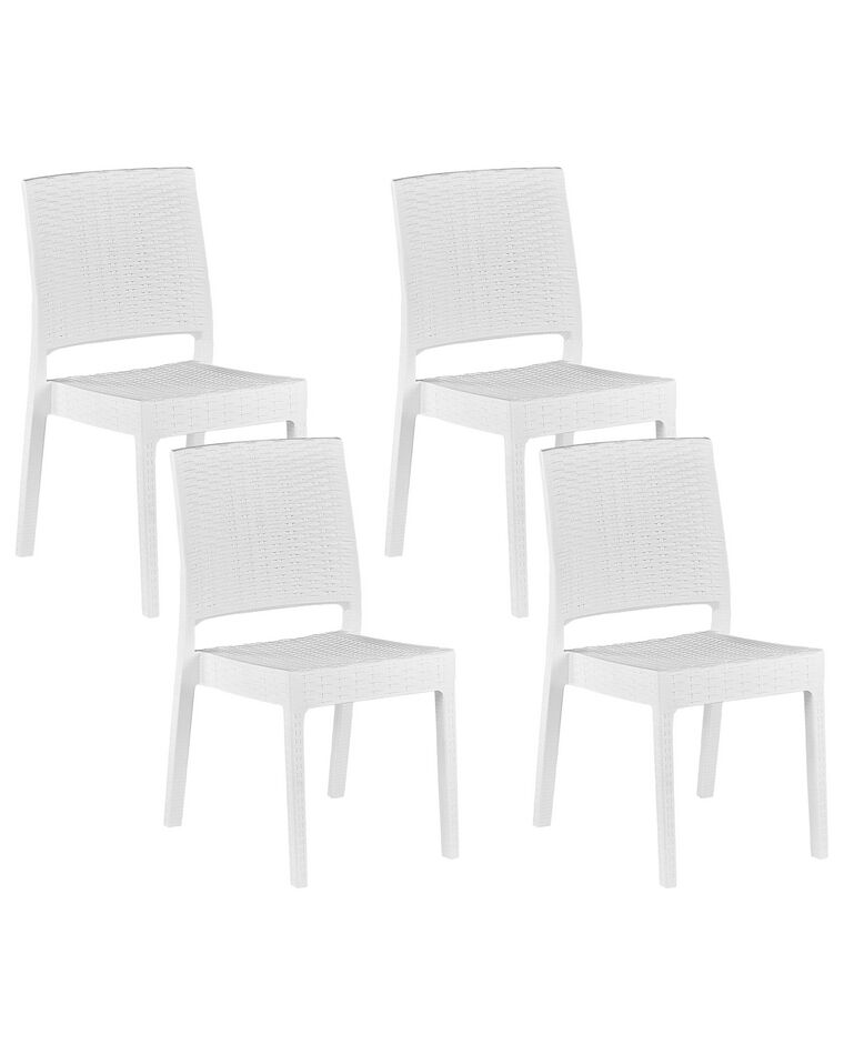 Conjunto de 4 sillas de jardín blanco FOSSANO_807970