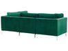 3 Seater Modular Velvet Sofa Green EVJA_789417