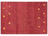 Vlněný koberec gabbeh 160 x 230 cm červený YARALI_856217