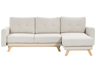 Canapé d'angle côté gauche en tissu beige SIRO