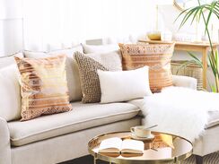 Koristetyyny puuvilla kupari geometrinen kuvio 50 x 50 cm 2 kpl OUJDA Koristetyyny puuvilla kupari geometrinen kuvio 50 x 50 cm 2 kpl OUJDA