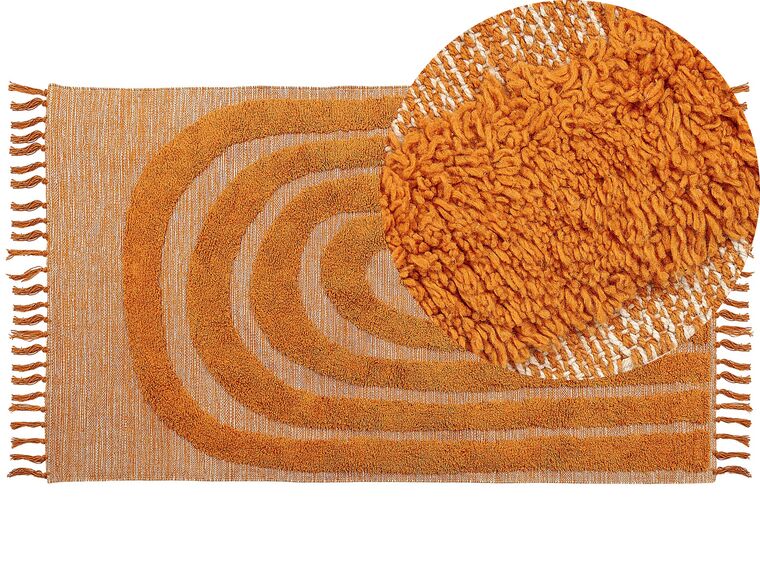 Alfombra de algodón naranja 80 x 150 cm HAKKARI_837828