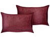 Set of 2 Corduroy Cushions 47 x 27 cm Burgundy ZINNIA_855293