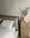 Sametová postel s úložným prostorem 160 x 200 cm béžová BAJONNA_915675